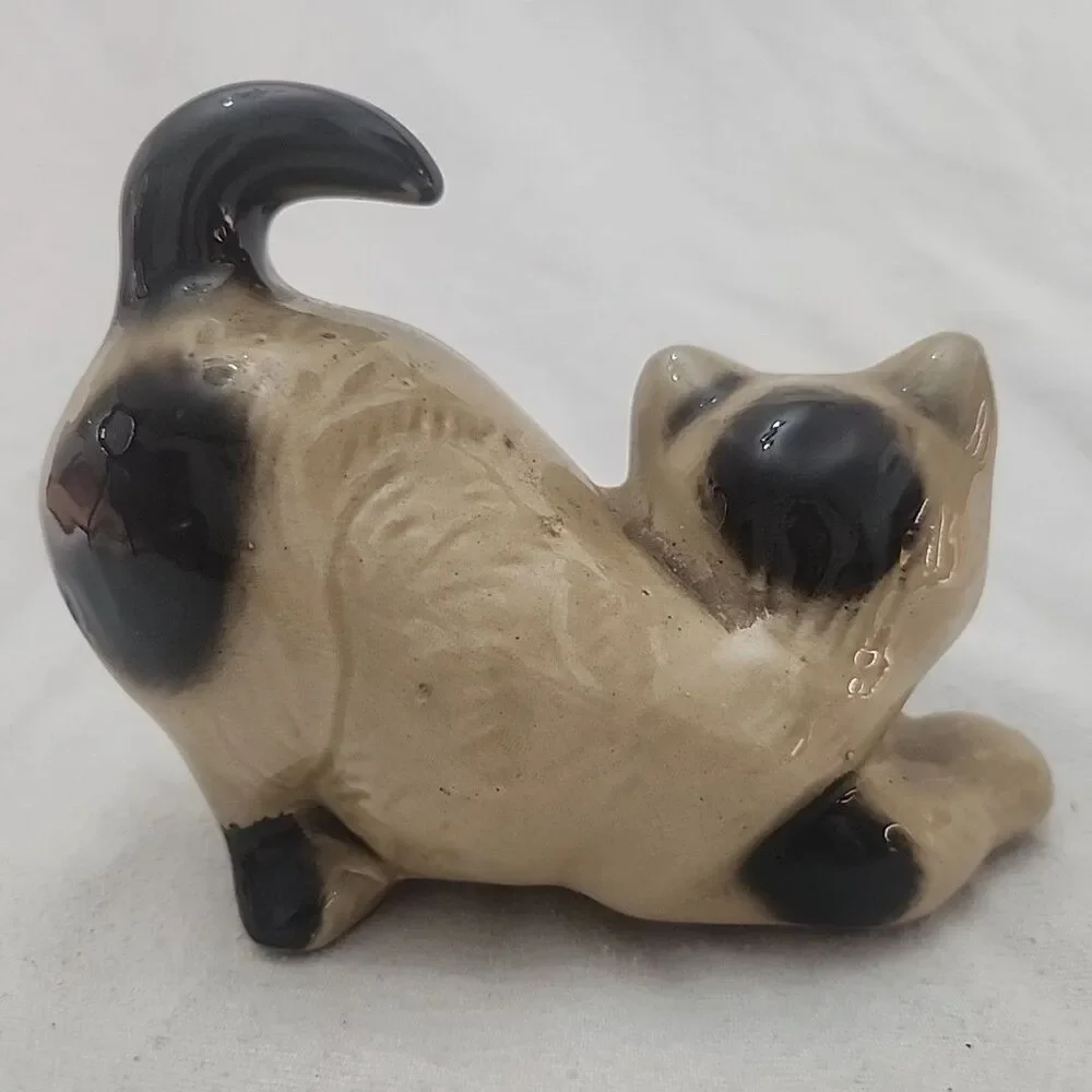 Statue Ceramic Siamese Cat MCS Brazil Hand Crafted Collectibles 431981 Vintage